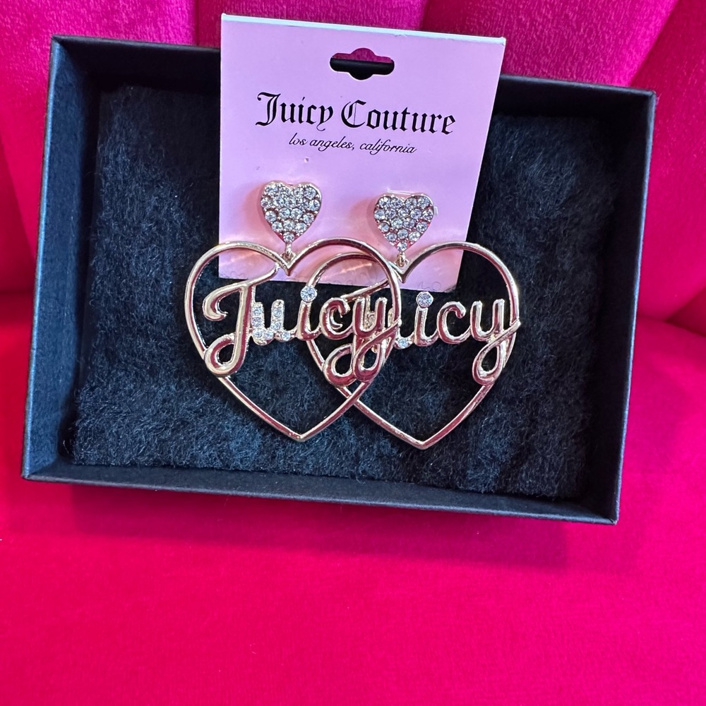 Juicy Couture heart and bling earrings